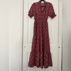 Max Studio Burgundy Floral Maxi Dress